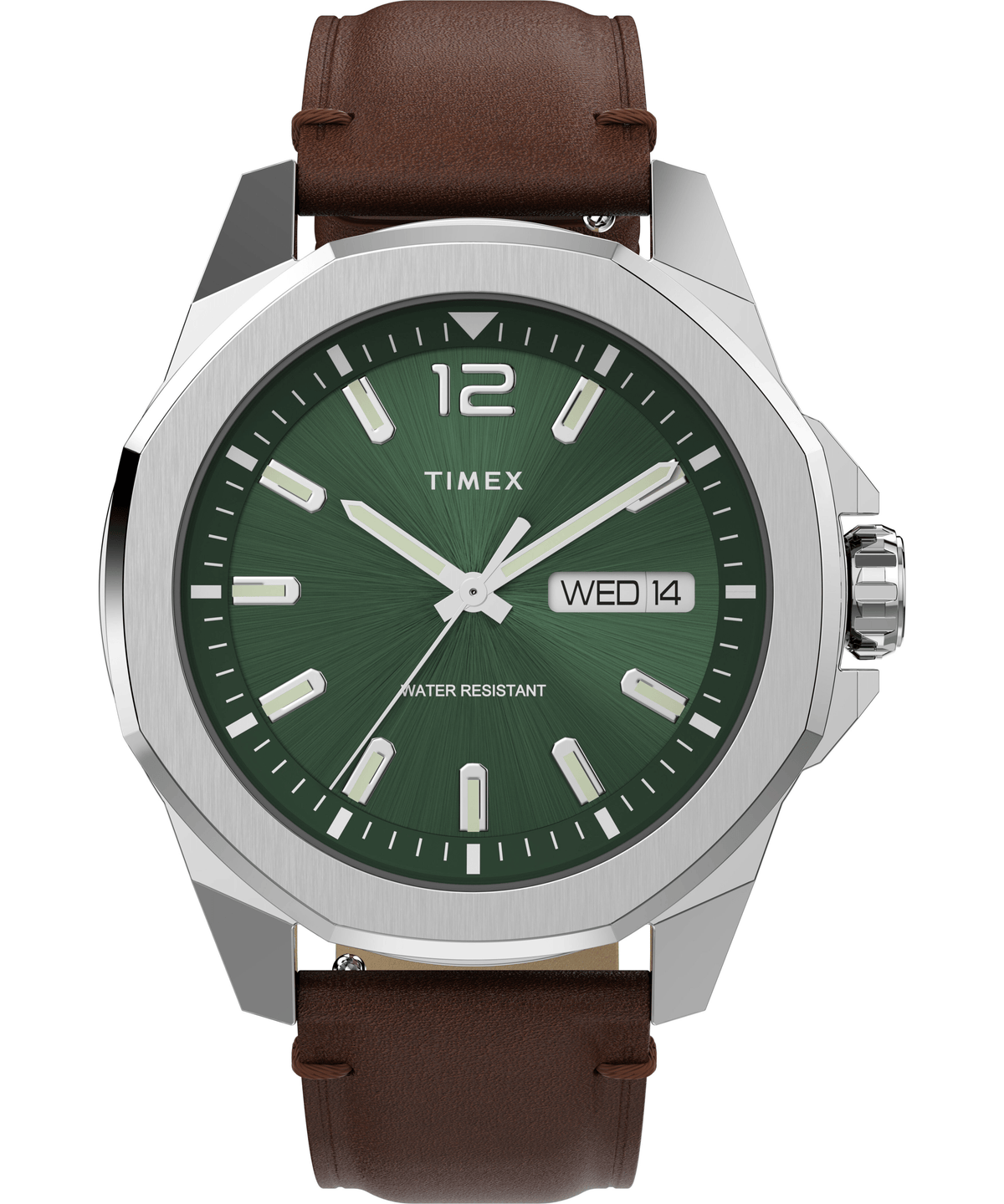 Timex Essex Day-Date 44mm Green Sunray Men's Watch TW2W14000