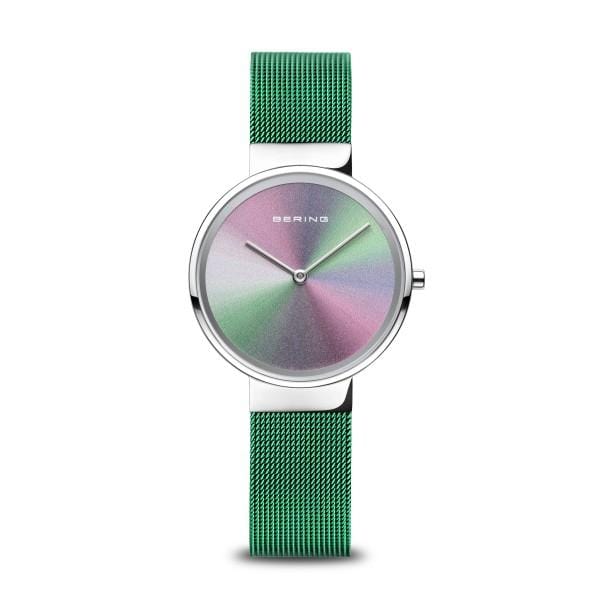 BERING Anniversary 31mm Multicolor Dial Green Mesh Band Women's Watch 10X31-Anniversary1