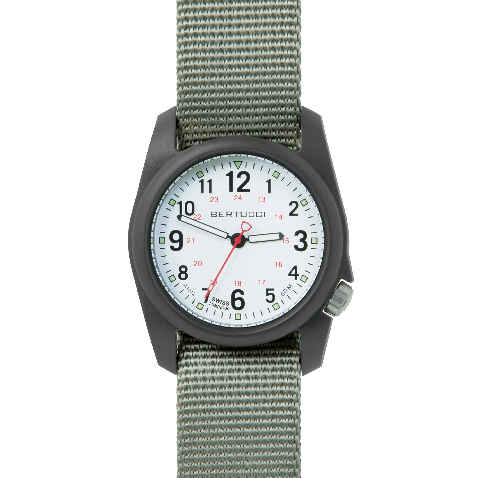 Bertucci DX3 Field White Dial Defender Drab Nylon Men's Watch 11019