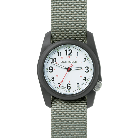 Bertucci DX3 Field White Dial Defender Drab Nylon Men's Watch 11019