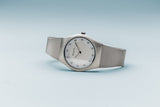 BERING Classic 27mm Brushed Silver Swarovski Dial Markers Mesh Band Women's Watch 11927-000