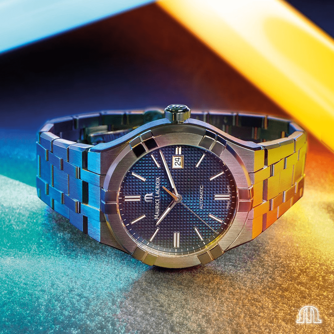Maurice Lacroix AIKON Automatic 42mm Blue Dial Men\'s Watch AI6008-SS00 –  Time Machine Plus | Schweizer Uhren