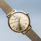 BERING Classic Elegant Polished Gold Mesh Strap Women's Watch 13434-333