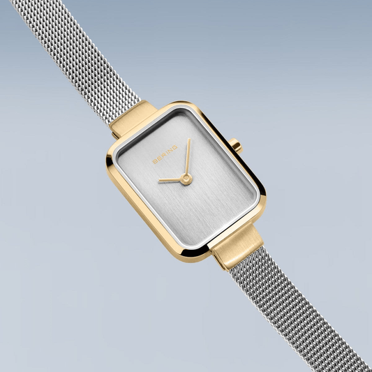 BERING Petite Square 20mm Silver-Gold Women's Watch 14520-010