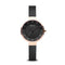 BERING Solar 31mm Polished Rose Gold Black Mesh Strap Women's Watch 14631-166