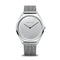 BERING Ultra Slim 39mm Polished Case Silver Mesh Strap Unisex Watch 17039-000