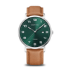BERING Titanium Brushed Silver 40mm Green Dial Men's Watch 18640-568