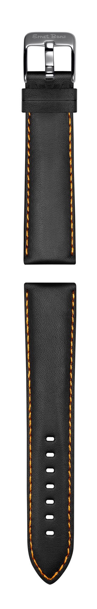 Ernst Benz Chronosport Orange Numerals Black Leather Band 47mm Men's Automatic Watch GC10216