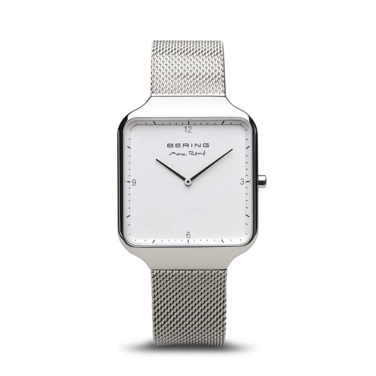 BERING Max Rene 36mm Polished Silver Milanese Strap Unisex Watch 15836-004