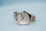 BERING Ultra Slim 39mm Polished Case Silver Mesh Strap Unisex Watch 17039-000