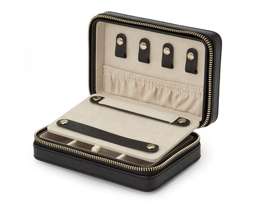 WOLF Palermo Black Anthracite Zip Compact Jewelry Case 213602