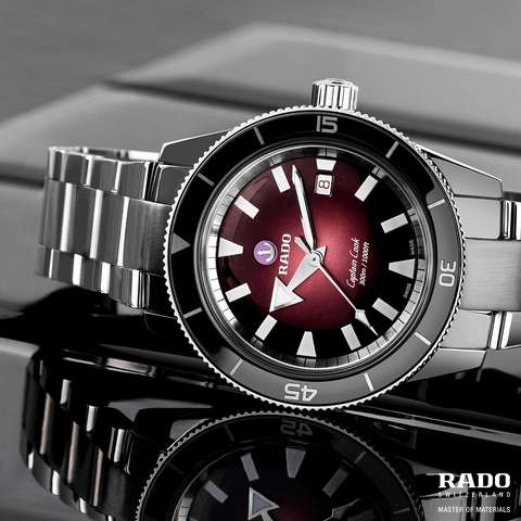 RADO Captain Cook Automatic 42mm Red Dial Stainless Steel Men's Watch R32105353