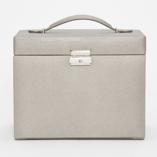 WOLF Heritage Large Jewelry Box With Travel Case Pewter 280134