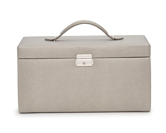 WOLF Heritage Pewter Saffiano Extra Large XL Jewelry Box 280234