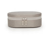 WOLF 280634 Oval Pewter Saffiano Zip Travel Case With Zip Closure