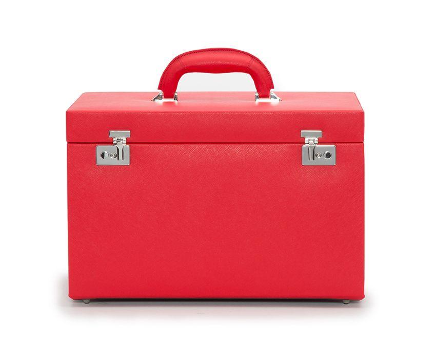 WOLF Heritage Red Saffiano Jewelry Armoire Box 280814