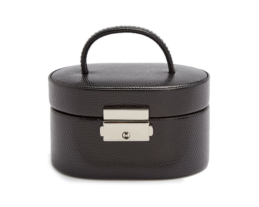 WOLF Heritage Mini Oval Black Jewelry Box 281402