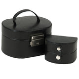 WOLF Heritage Mini Oval Black Jewelry Box 281402