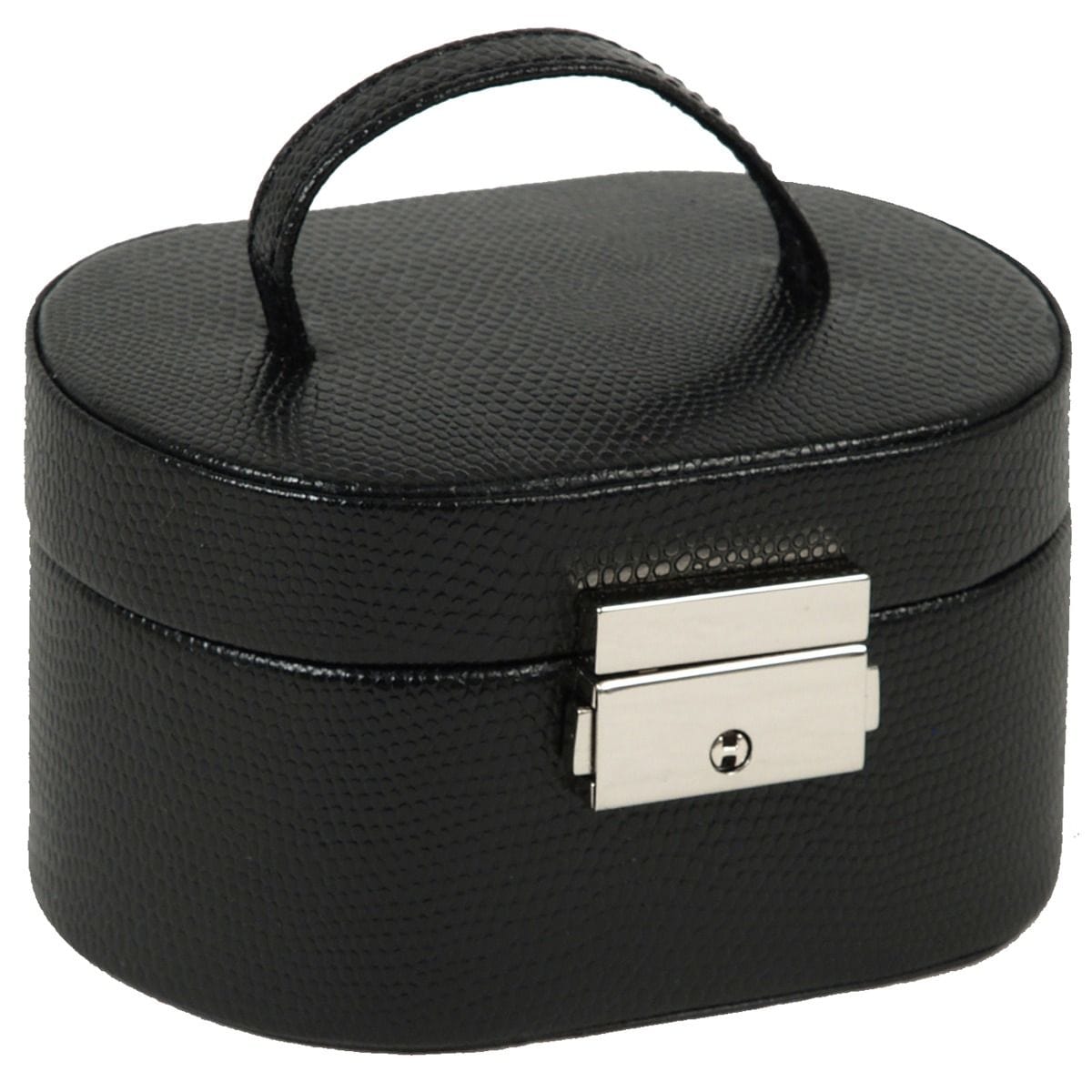WOLF Heritage Mini Oval Black Jewelry Box 281402