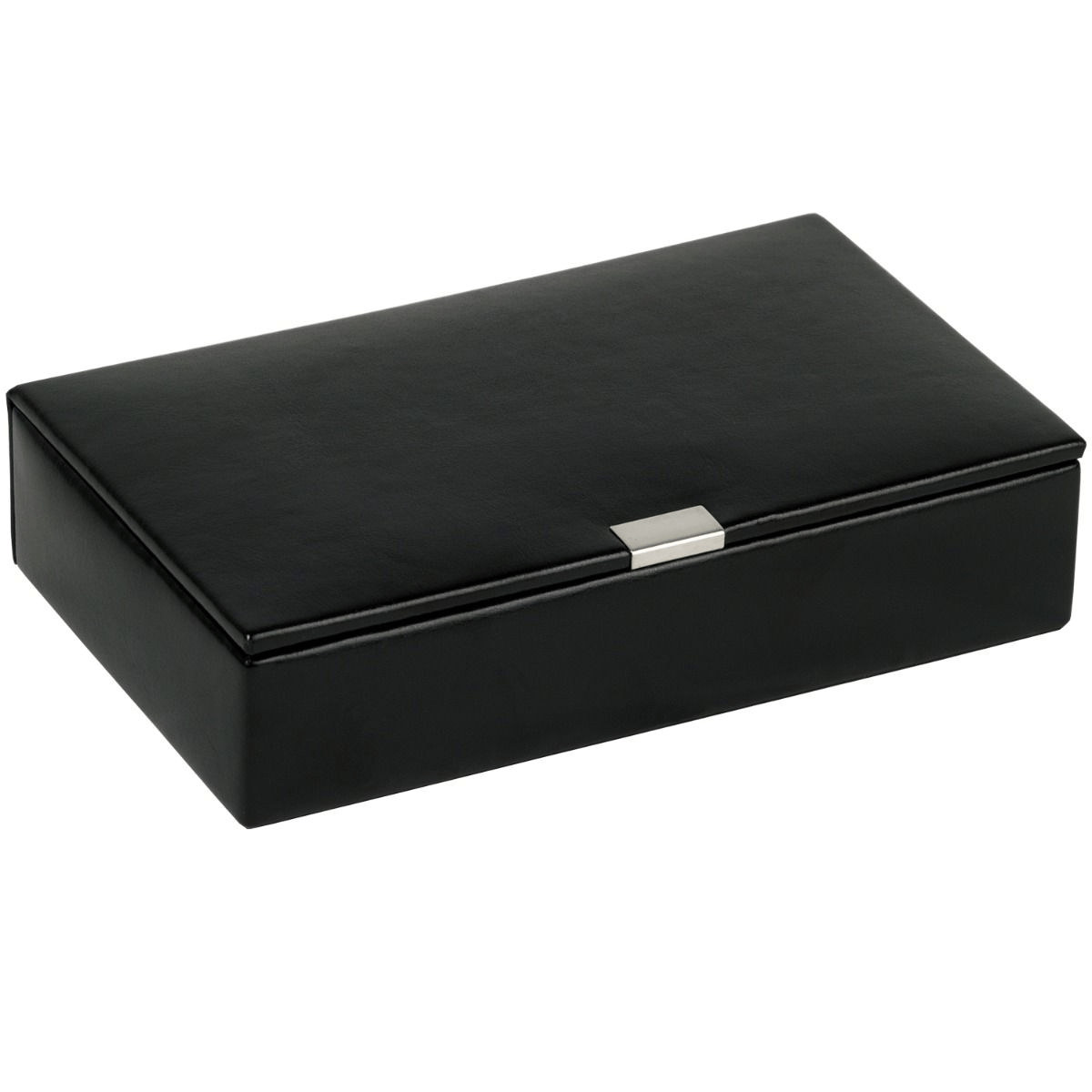 WOLF 290502 15 Piece Black Leather Cufflink Box Heritage