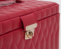 WOLF 329672 Caroline Red Quilted Large Jewelry Case