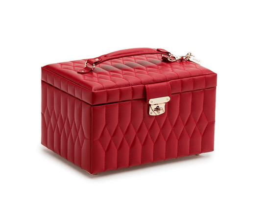 WOLF 329772 Caroline Red Quilted Medium Jewelry Case