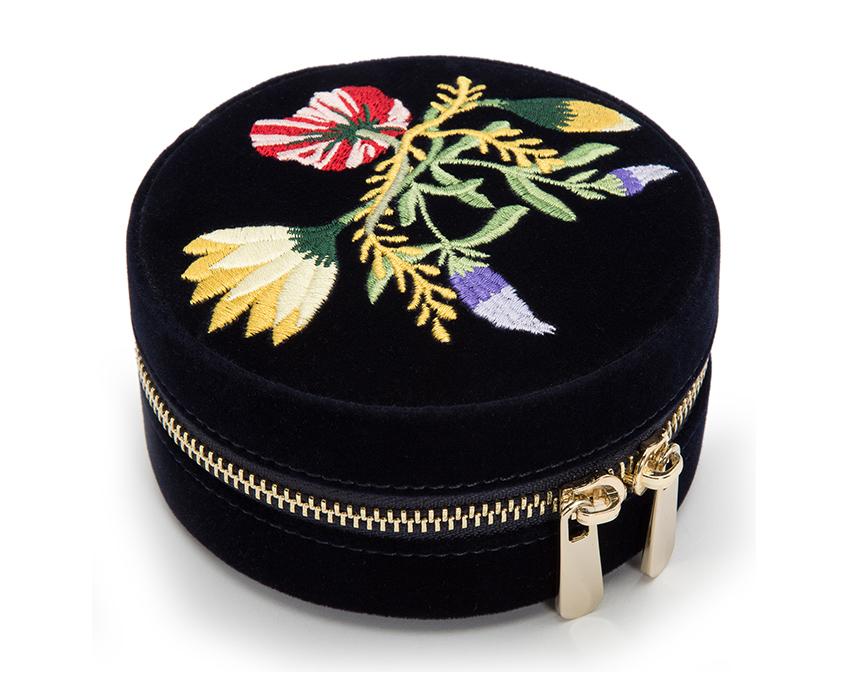 WOLF Zoe Jewelry Travel Zip Mink Velvet Embroidery