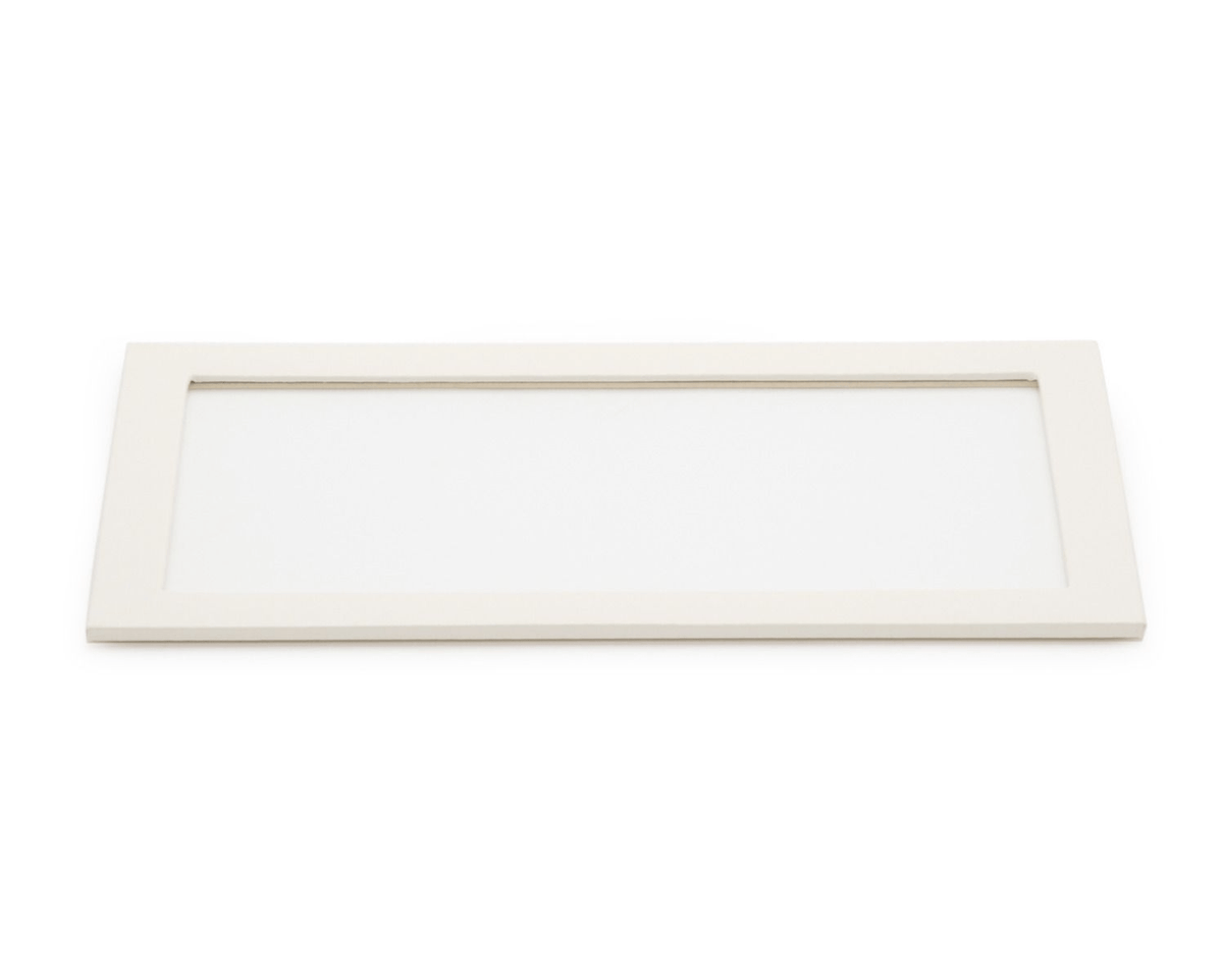 WOLF Vault Tray Glass Lid Ivory Leather Finish 435353