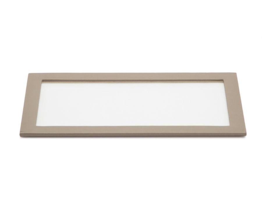 WOLF Vault Tray Glass Lid Gray Leather Finish 435365