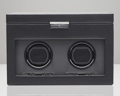 WOLF 456202 Viceroy Double Watch Winder Black With Storage And Travel Case