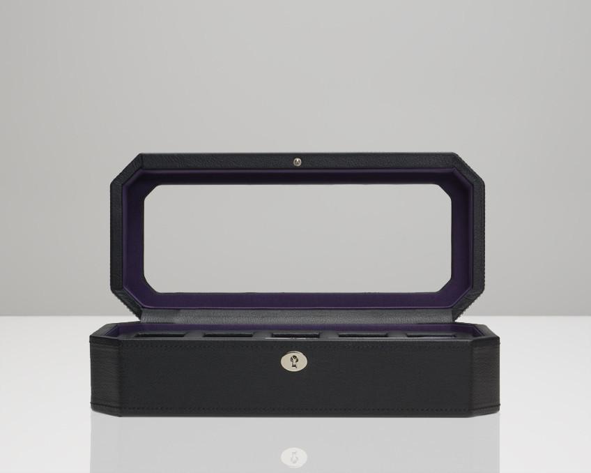 WOLF 458303 Windsor 5 Piece Watch Box Black/Purple