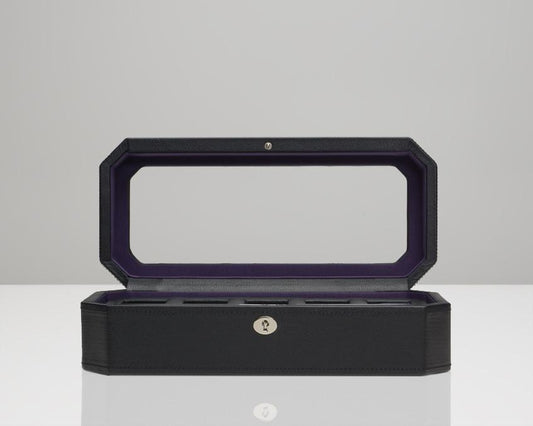 WOLF 458303 Windsor 5 Piece Watch Box Black/Purple