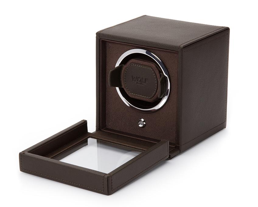 WOLF Cub Brown Watch Winder With Glass Cover 461106