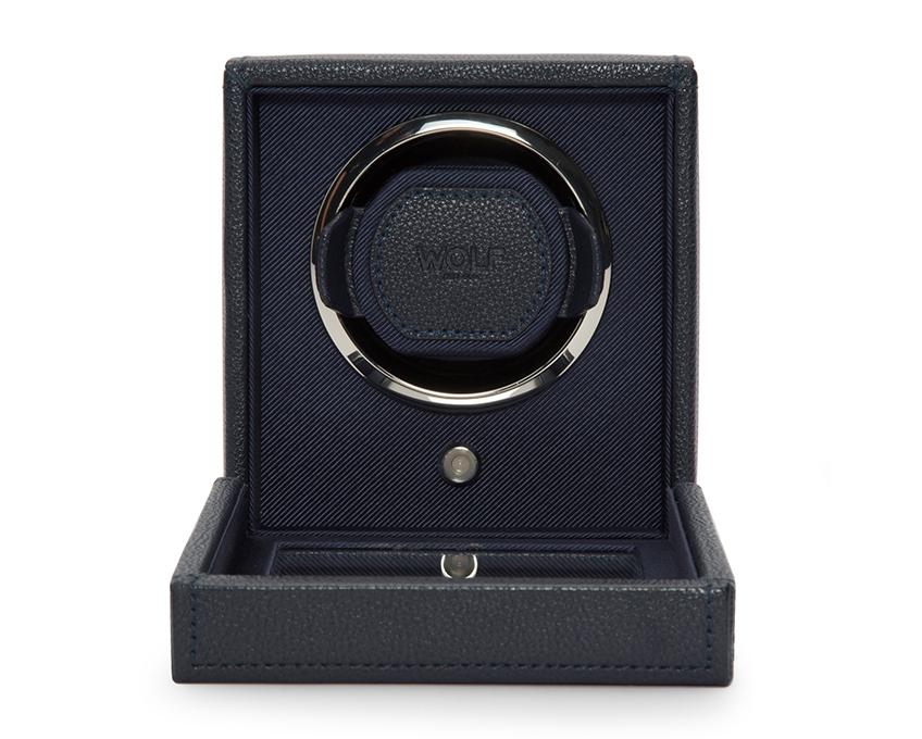 WOLF Cub Navy Watch Winder With Glass Cover 461117
