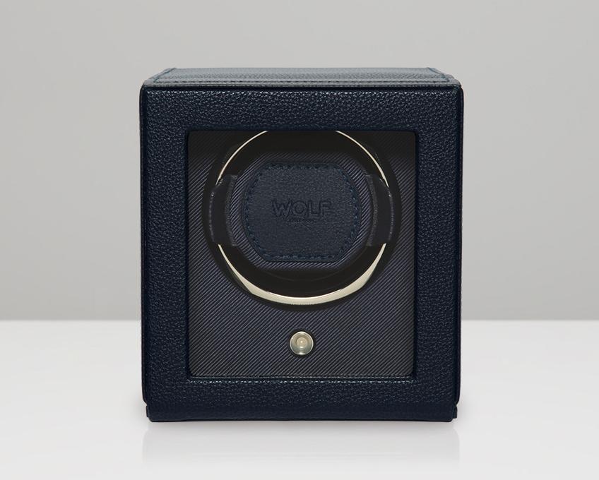 WOLF Cub Navy Watch Winder With Glass Cover 461117