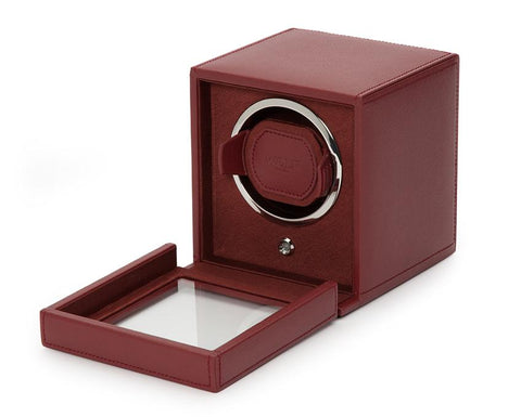 WOLF Cub Bordeaux Watch Winder With Glass Cover 461126