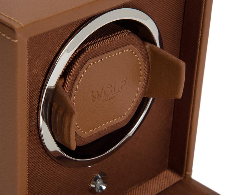 WOLF Cub Cognac Watch Winder With Glass Cover 461127