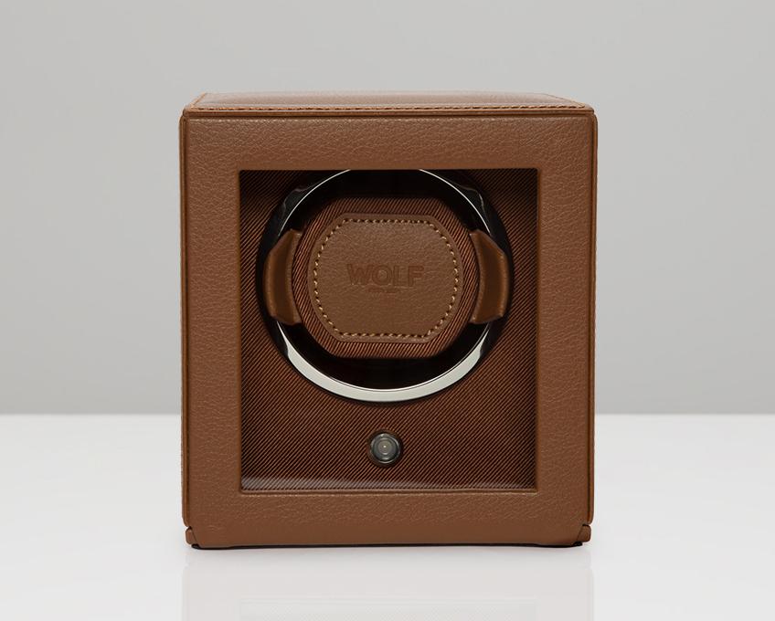 WOLF Cub Cognac Watch Winder With Glass Cover 461127