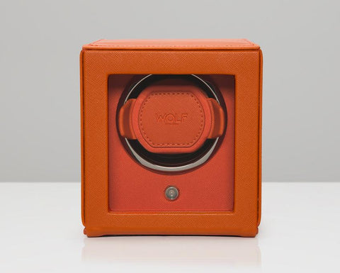 WOLF Cub Orange Watch Winder With Glass Cover 461139