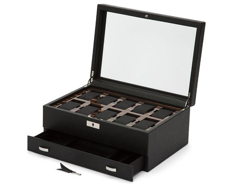 WOLF Roadster 10 Piece Watch Box With Drawer 477656