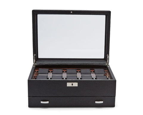 WOLF Roadster 10 Piece Watch Box With Drawer 477656