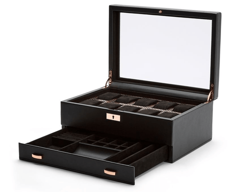 WOLF Axis 10 Piece Copper Watch Box With Drawer 488216