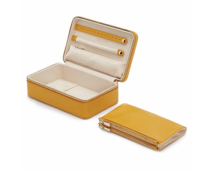 Wolf 1834 Maria Large Zip Jewelry Case Mustard