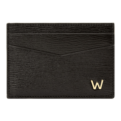 WOLF W Cardholder Slim Black Leather 774202
