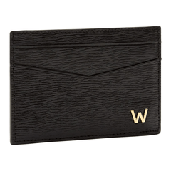 WOLF W Cardholder Slim Black Leather 774202