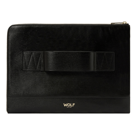 WOLF W Laptop Sleeve Black Leather 774602