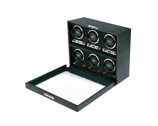 WOLF British Racing Green 6 Piece Watch Winder 792441