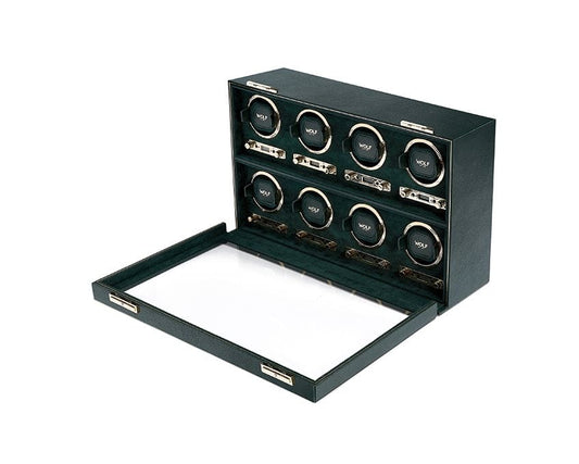 WOLF British Racing Green 8 Piece Watch Winder 792541