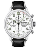 Ernst Benz GC10112 Men's 47mm Automatic Watch Traditional ChronoScope White Dial Black Classic Leather Strap