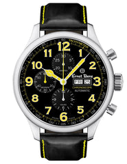 Ernst Benz Chronoscope 47mm Black - Yellow Chronograph Men's Watch GC10117